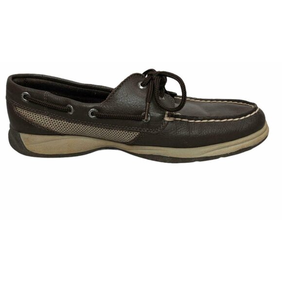 Sperry Top Sider Intrepid Brown Tan Boat Shoes Womens 7 M 9774803 Leather - Picture 5 of 11